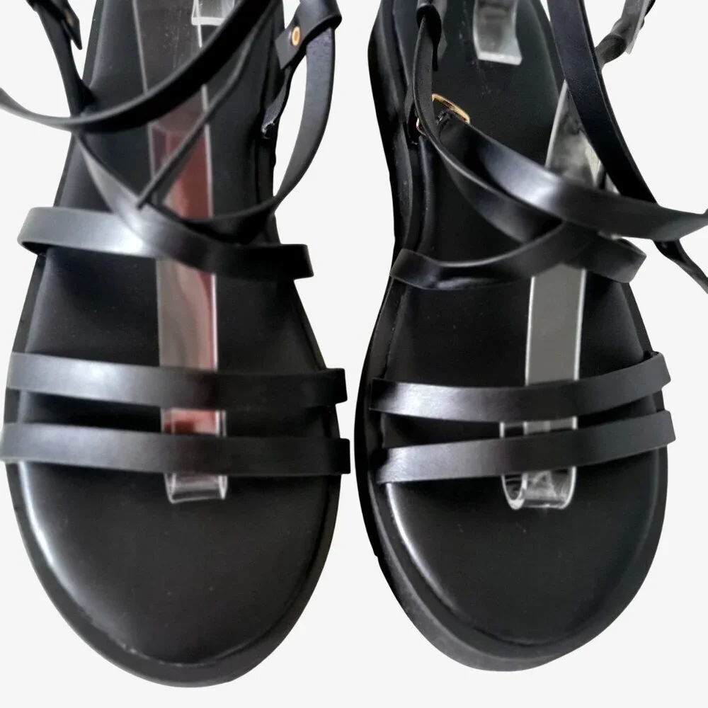 Truffle Collection/ Asos  Ankle Strap Sandals in Black UK6/ US 8- 8.5